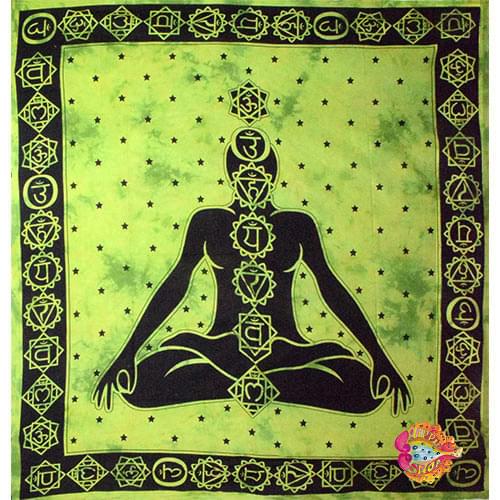 Πανό-Ριχτάρι Yoga-Meditation πράσινο-μαύρο
