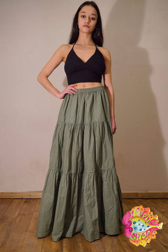 Φούστα μακριά χακί