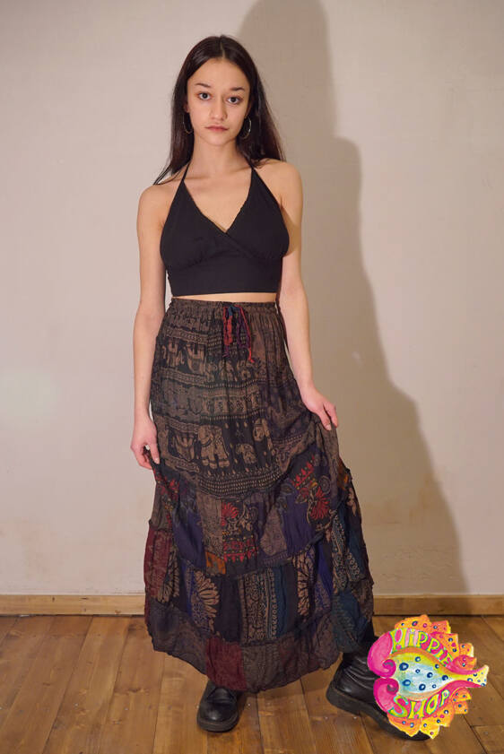 fousta patchwork rayon