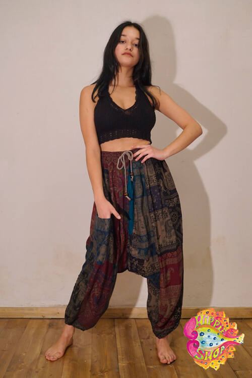 vraka-pantelona patchwork rayon