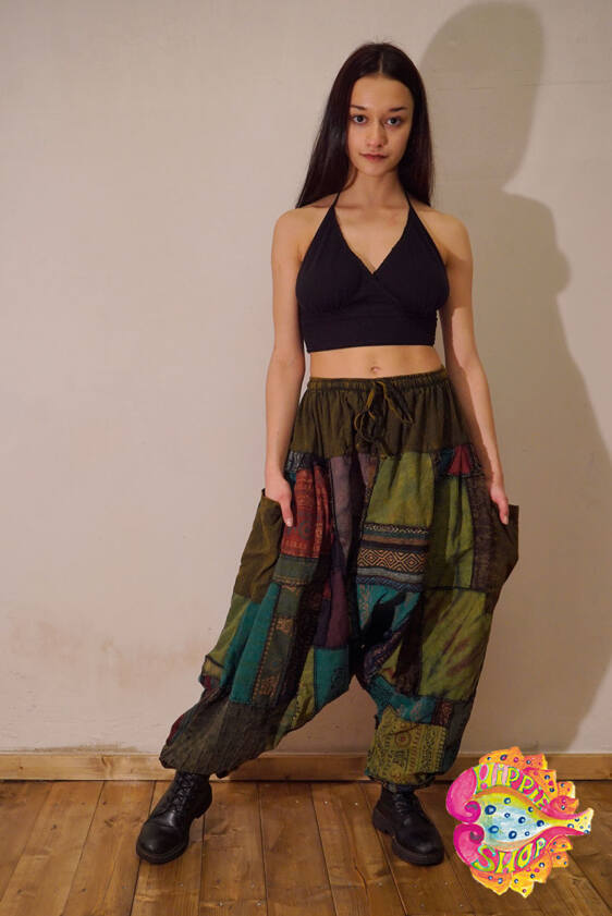 vraka-pantelona patchwork poluxrwnh