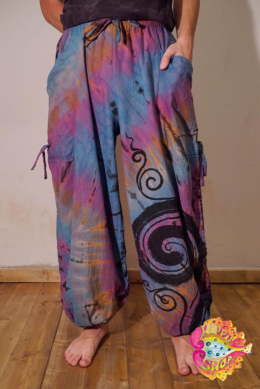 salvari pantelona tie-dye