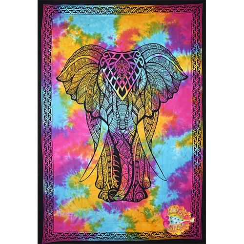 Πανό-Ριχτάρι Ελέφαντες Tie-Dye