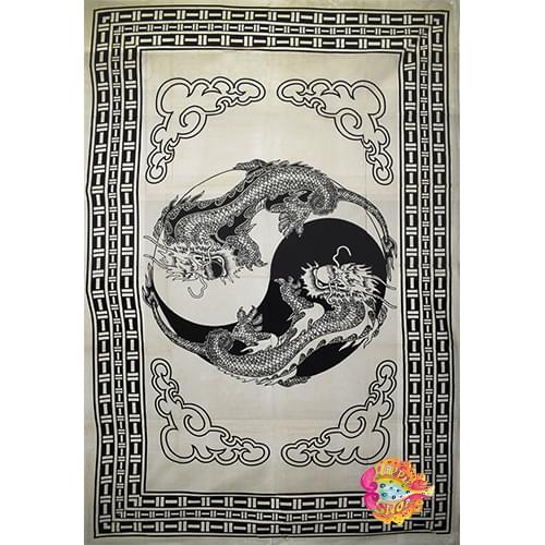 Πανό τοίχου-Ριχτάρι Yin-Yang μαύρο-μπεζ
