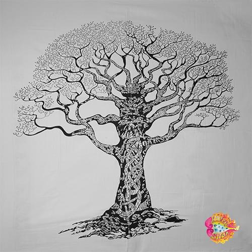 Πανό-Ριχτάρι δέντρο της ζωης ασπρόμαυρο