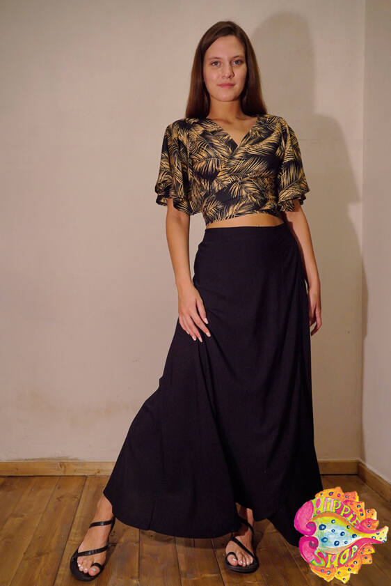 Φούστα Wrap Around μαύρη