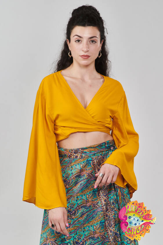 Μπολερό - μπλούζα δετή κίτρινο