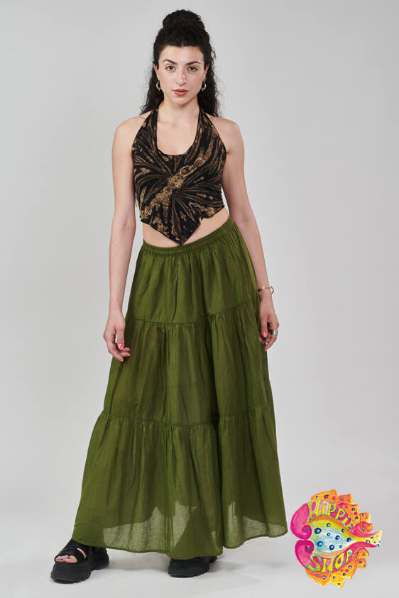 Φούστα μακριά χακί