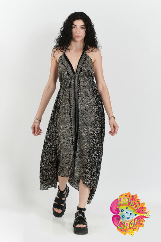 Φόρεμα ασύμμετρο ασπρόμαυρο