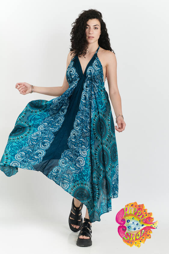 Φόρεμα ασύμμετρο μπλε