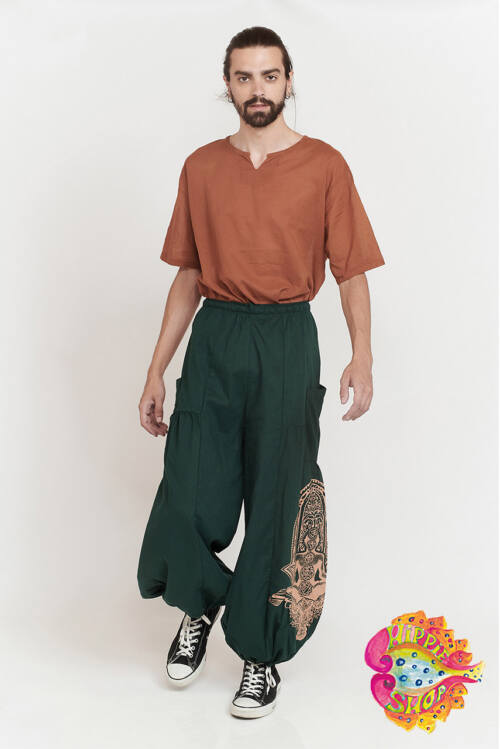 Σαλβάρι-Παντελόνα unisex χακί