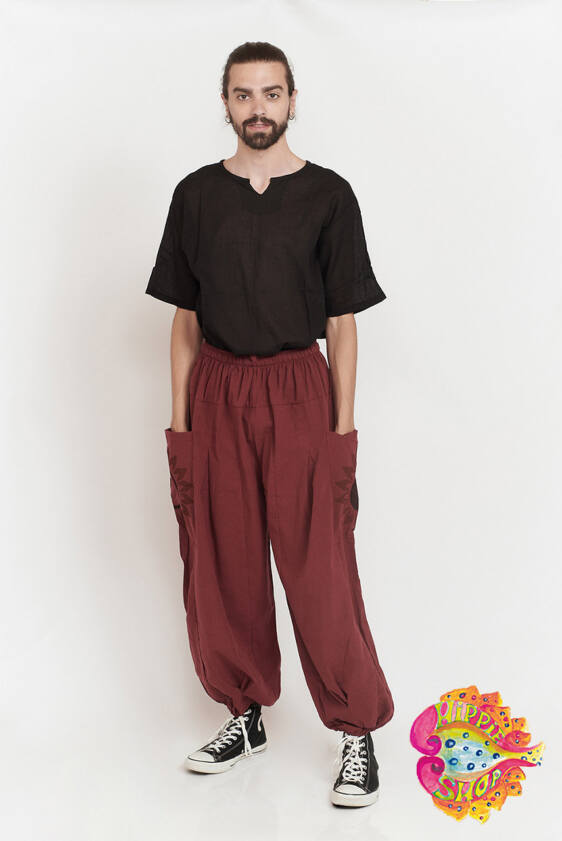 Σαλβάρι-Παντελόνα unisex μπορντό