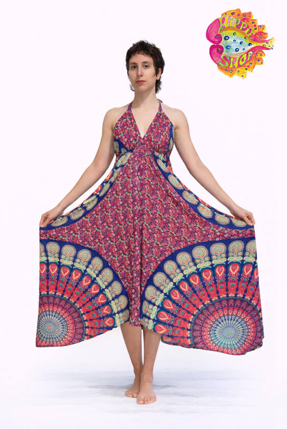 Φόρεμα μακρύ ασύμμετρο ροζ.